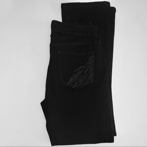 NYDJ Black Bootcut Embroidered Pocket Jeans - 10